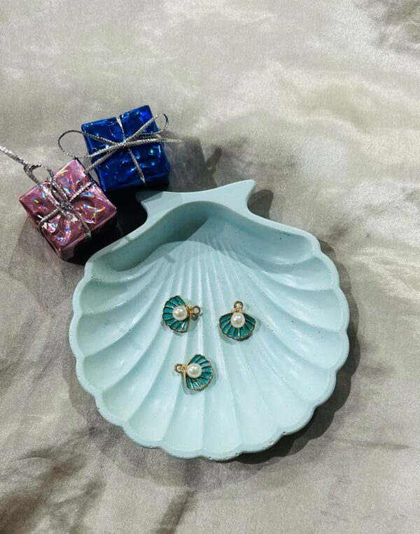 Teal sea shell charm