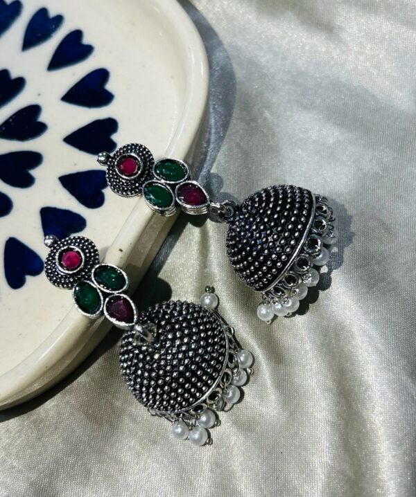 Pink & Green Harmony Jhumka